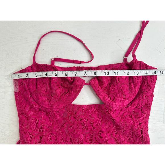 Bardot Ivanna Lace Midi Dress Pink Backless Back Slit Cut Out Sexy Party Vacay 8 - Picture 10 of 11